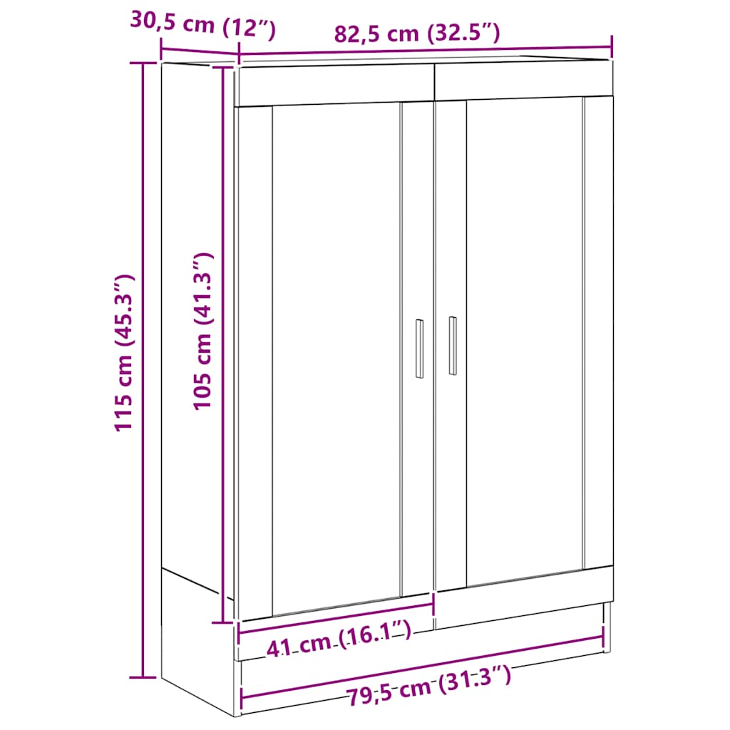 Book Cabinet Artisan Oak 82.5x30.5x115 cm Engineered Wood